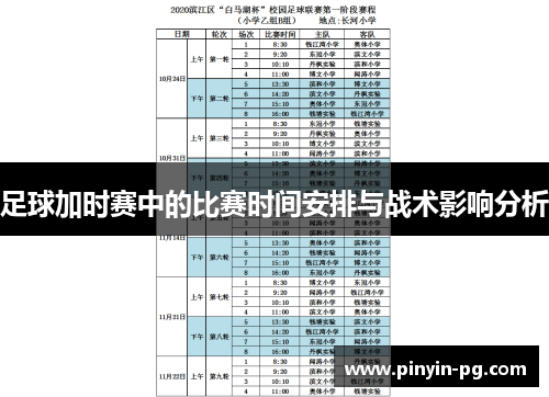 足球加时赛中的比赛时间安排与战术影响分析
